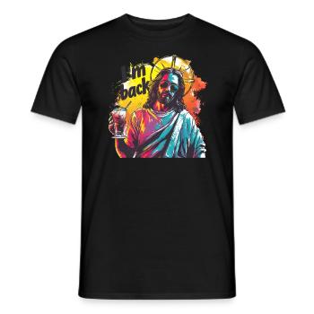 Jesus Christus Ostern I'm Back Party - Männer T-Shirt - Schwarz - Vorne - AI Model Male 178 light (178cm)