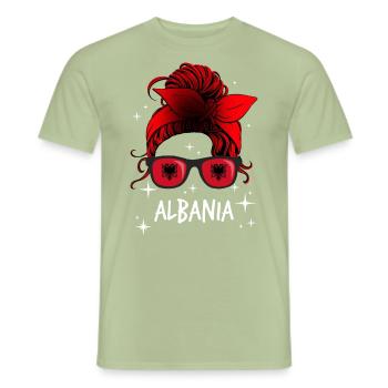 Albania - Men's T-Shirt - sage - Front - AI Model Male 178 light (178cm)