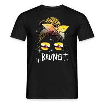 Brunei - Männer T-Shirt - Schwarz - Vorne - AI Model Male 178 light (178cm)