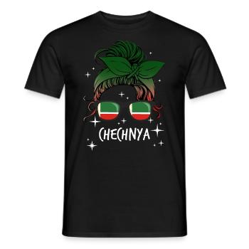Tchétchénie - T-shirt homme - noir - Devant - AI Model Male 178 light (178cm)