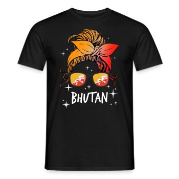 Bhutan - Men's T-Shirt - black - Front - AI Model Male 178 light (178cm)