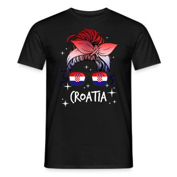 Croatie - T-shirt homme - noir - Devant - AI Model Male 178 light (178cm)