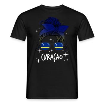 Curaçao - Männer T-Shirt - Schwarz - Vorne - AI Model Male 178 light (178cm)