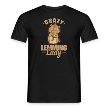 Crazy Lemming Lady Rodent - Men's T-Shirt - black - Front - AI Model Male 178 light (178cm)