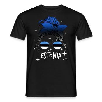 Estonia - Men's T-Shirt - black - Front - AI Model Male 178 light (178cm)