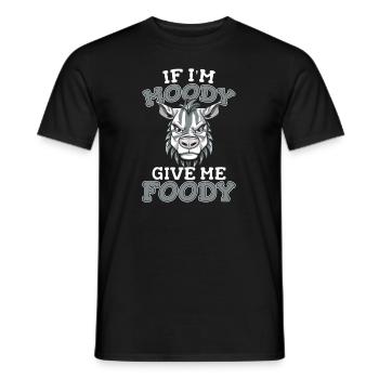 Zebra Funny If Im Moody Give Me Foody - Men's T-Shirt - black - Front - AI Model Male 178 light (178cm)