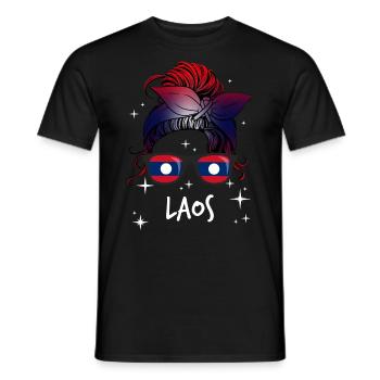 Laos - Männer T-Shirt - Schwarz - Vorne - AI Model Male 178 light (178cm)