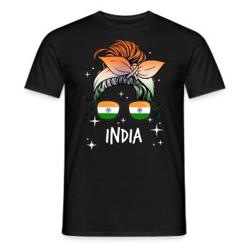 Indien - Männer T-Shirt - Schwarz - Vorne - AI Model Male 178 light (178cm)