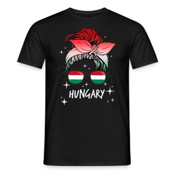 Hongrie - T-shirt homme - noir - Devant - AI Model Male 178 light (178cm)