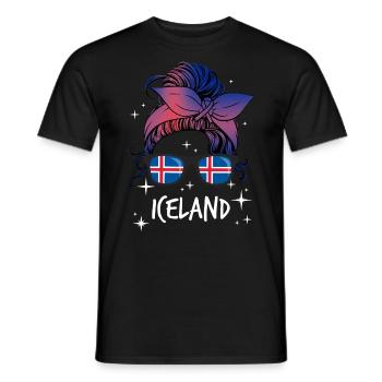 Iceland - Men's T-Shirt - black - Front - AI Model Male 178 light (178cm)