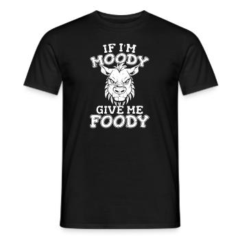 Zebra Funny If Im Moody Give Me Foody - Men's T-Shirt - black - Front - AI Model Male 178 light (178cm)