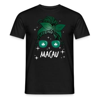 Macau - Männer T-Shirt - Schwarz - Vorne - AI Model Male 178 light (178cm)