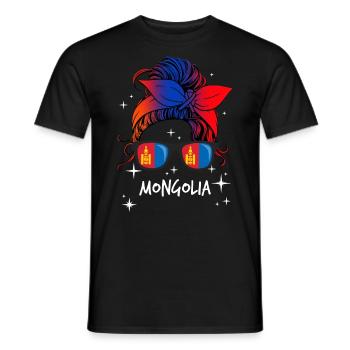 Mongolia - Men's T-Shirt - black - Front - AI Model Male 178 light (178cm)