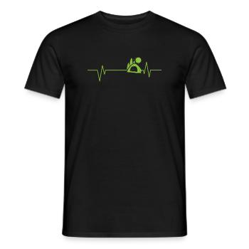 Herzschlaglinie mein Herz schlägt für Camping - Männer T-Shirt - Schwarz - Vorne - AI Model Male 178 light (178cm)