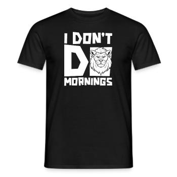 Lion Drôle Je ne fais pas les matins - T-shirt homme - noir - Devant - AI Model Male 178 light (178cm)