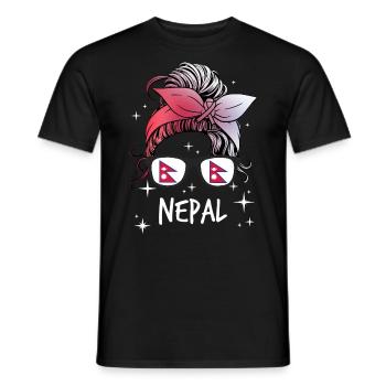 Nepal - Männer T-Shirt - Schwarz - Vorne - AI Model Male 178 light (178cm)