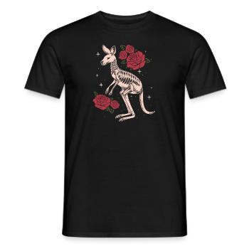 Kangaroo Flower Skeleton Flower Animal - Men's T-Shirt - black - Front - AI Model Male 178 light (178cm)