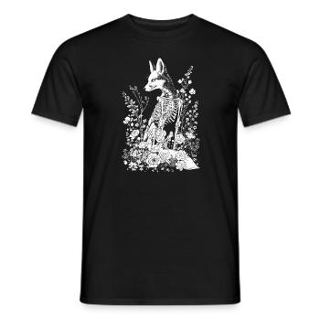Fox Flower Skeleton Flower Animal - Men's T-Shirt - black - Front - AI Model Male 178 light (178cm)