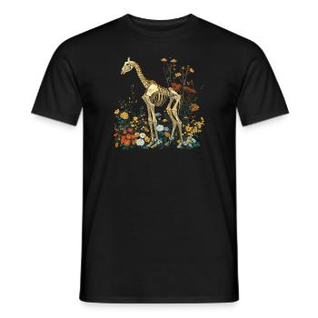 Giraffe Flower Skeleton Flower Animal - Men's T-Shirt - black - Front - AI Model Male 178 light (178cm)