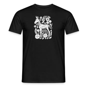 Muli Donkey Flower Skeleton Flower Animal - Men's T-Shirt - black - Front - AI Model Male 178 light (178cm)