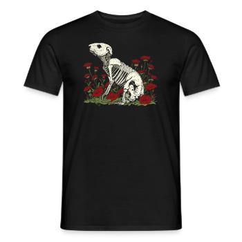Beaver Flower Skeleton Flower Animal - Men's T-Shirt - black - Front - AI Model Male 178 light (178cm)
