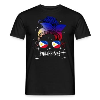 Philippines - T-shirt homme - noir - Devant - AI Model Male 178 light (178cm)