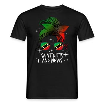 Saint Kitts and Nevis - Men's T-Shirt - black - Front - AI Model Male 178 light (178cm)