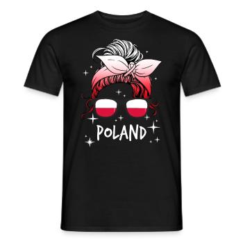 Poland - Men's T-Shirt - black - Front - AI Model Male 178 light (178cm)
