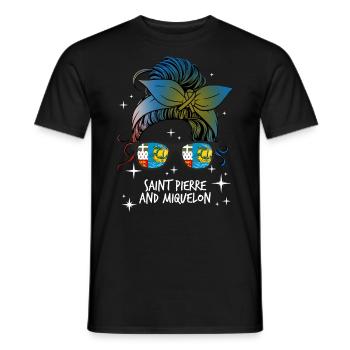 St. Pierre und Miquelon - Männer T-Shirt - Schwarz - Vorne - AI Model Male 178 light (178cm)