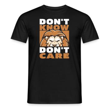 Löwe Witzig Dont Know Dont Care - Männer T-Shirt - Schwarz - Vorne - AI Model Male 178 light (178cm)