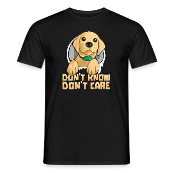 Labrador Witzig Dont Know Dont Care - Männer T-Shirt - Schwarz - Vorne - AI Model Male 178 light (178cm)