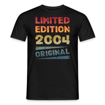Limited Edition 20th Birthday Party Vintage 2004 - Men's T-Shirt - black - Front - AI Model Male 178 light (178cm)