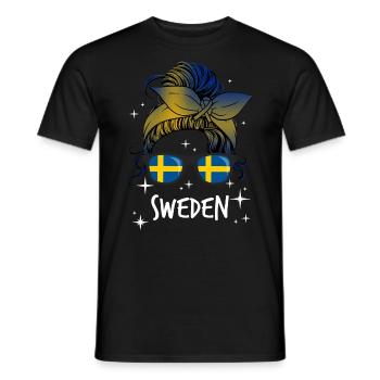 Sweden - Men's T-Shirt - black - Front - AI Model Male 178 light (178cm)