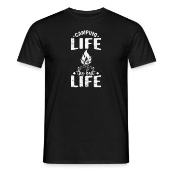 Camping Life La meilleure vie Vacances Liberté - T-shirt homme - noir - Devant - AI Model Male 178 light (178cm)
