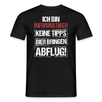 I'm a computer scientist - bring beer and take off - Men's T-Shirt - black - Front - AI Model Male 178 light (178cm)