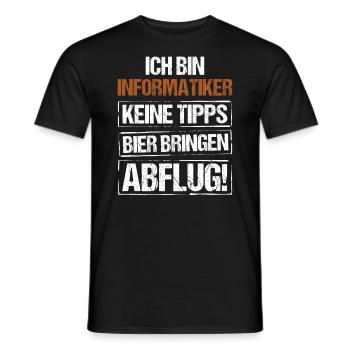 I'm a computer scientist - bring beer and take off - Men's T-Shirt - black - Front - AI Model Male 178 light (178cm)