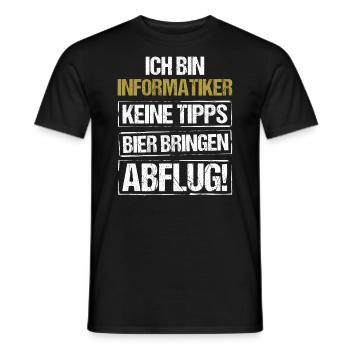 I'm a computer scientist - bring beer and take off - Men's T-Shirt - black - Front - AI Model Male 178 light (178cm)