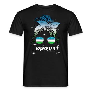 Ouzbékistan - T-shirt homme - noir - Devant - AI Model Male 178 light (178cm)