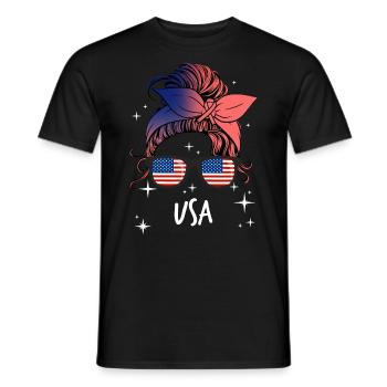 Amérique du Nord - T-shirt homme - noir - Devant - AI Model Male 178 light (178cm)