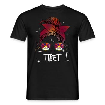 Tibet - T-shirt homme - noir - Devant - AI Model Male 178 light (178cm)