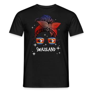 Swasiland - Männer T-Shirt - Schwarz - Vorne - AI Model Male 178 light (178cm)