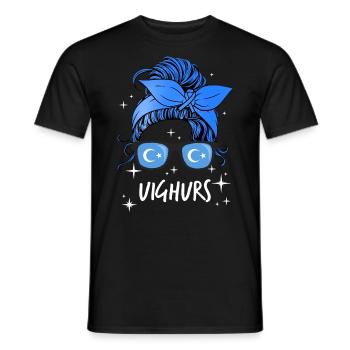 Ouïghours - T-shirt homme - noir - Devant - AI Model Male 178 light (178cm)