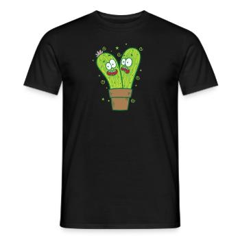 Cacti Plants Nature - Men's T-Shirt - black - Front - AI Model Male 178 light (178cm)