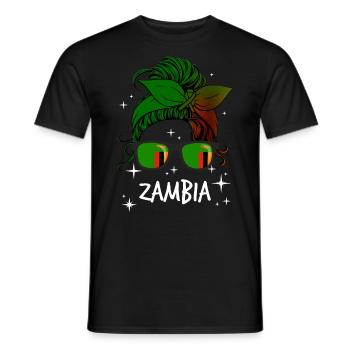 Sambia - Männer T-Shirt - Schwarz - Vorne - AI Model Male 178 light (178cm)