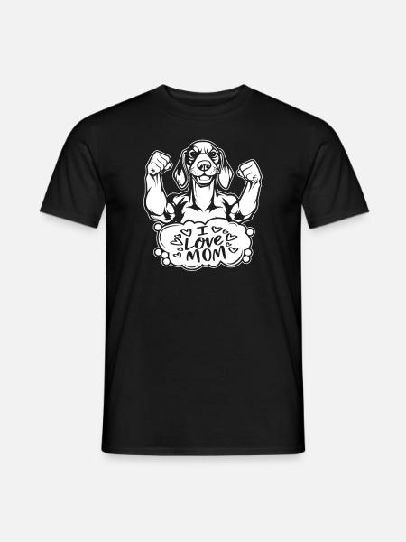 Dackel teckel j’aime maman - T-shirt homme - noir