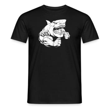 Requin biceps tatouage j’aime papa - T-shirt homme - noir - Devant - AI Model Male 178 light (178cm)