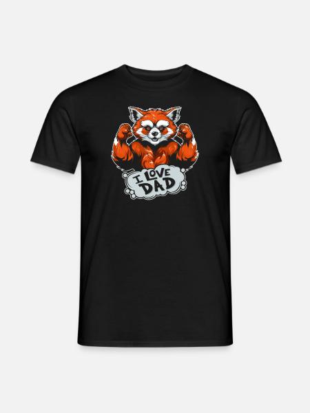Red Panda I Love Dad - Men's T-Shirt - black