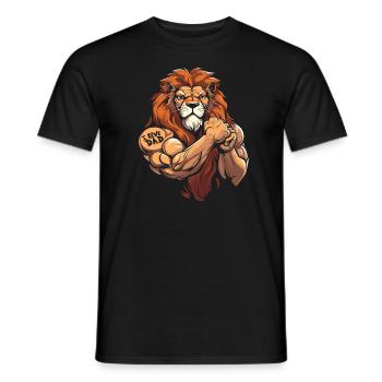 Lion Biceps Tattoo I Love Dad - Men's T-Shirt - black - Front - AI Model Male 178 light (178cm)