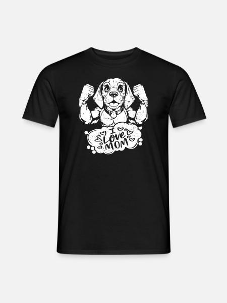 Beagle I Love Dad - Men's T-Shirt - black