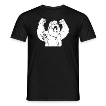 Vieux berger anglais Bobtail j’aime papa - T-shirt homme - noir - Devant - AI Model Male 178 light (178cm)